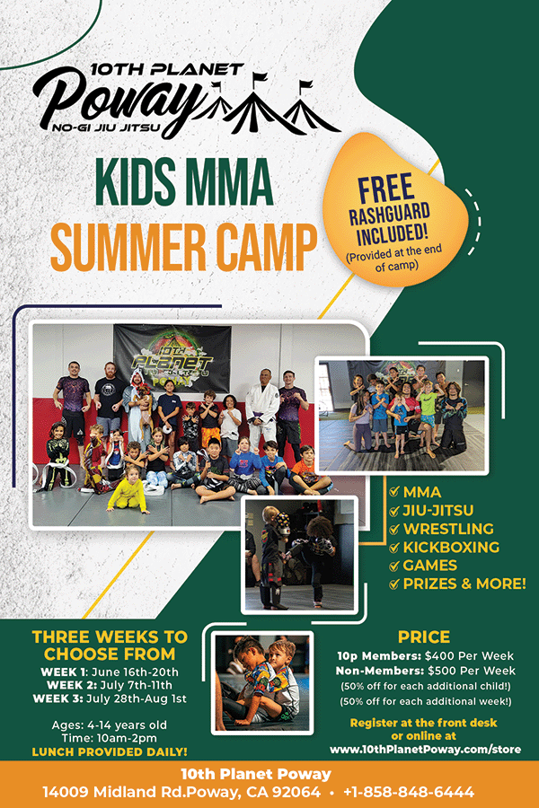 Kids MMA Summer Camp 2025 - 10th Planet Poway Jiu Jitsu